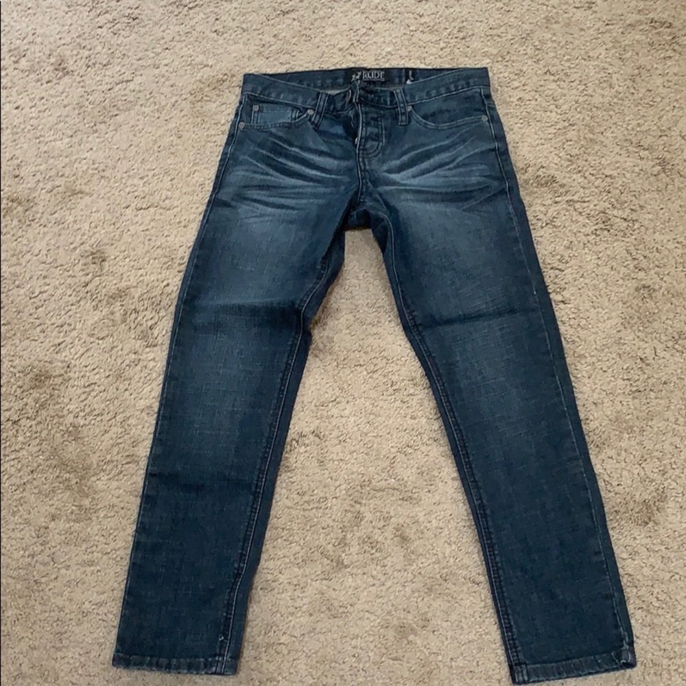 NWOT Rude 28 x 28 blue jeans